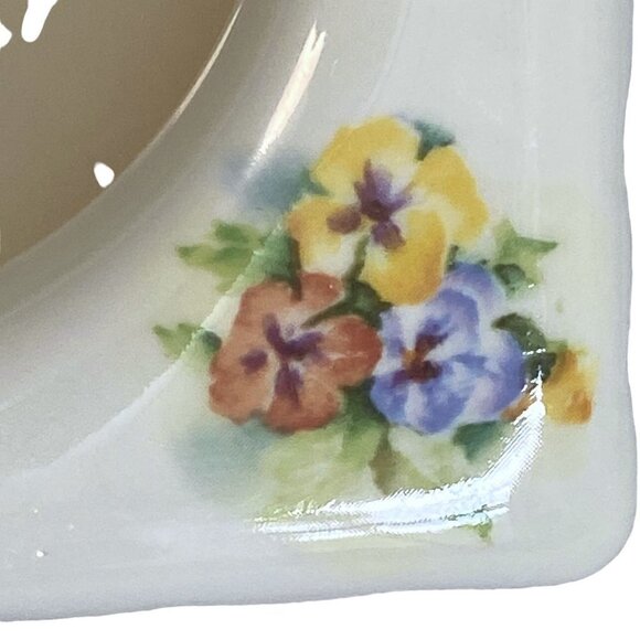 Pansies Frame Donegal Parian China Ireland Vintage Ceramic Photo Frame 6.25" h - Picture 13 of 13